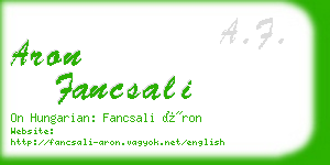 aron fancsali business card